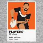 Benji Marshall Wests Tigers rugby league T-shirt grey