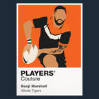 Benji Marshall Wests Tigers rugby league hoodie navy