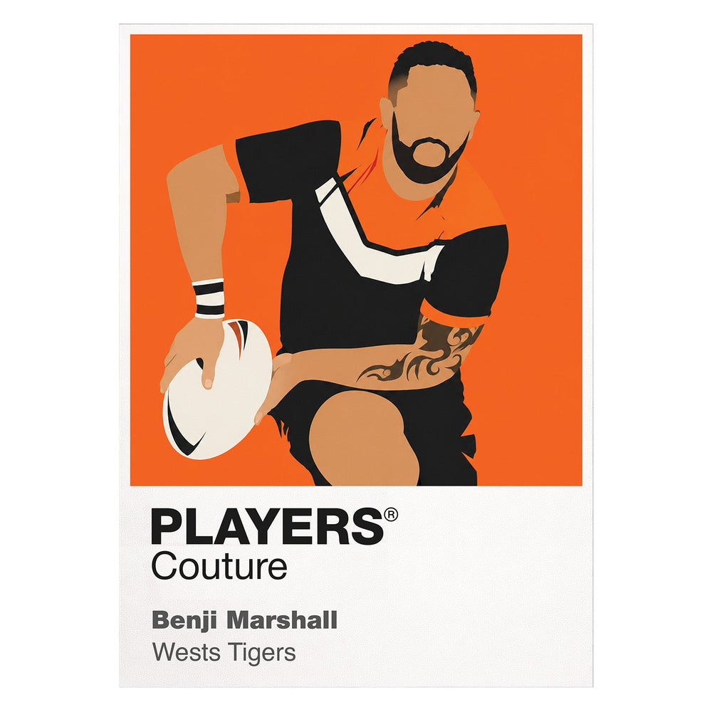 Benji Marshall Wests Tigers rugby league T-shirt white