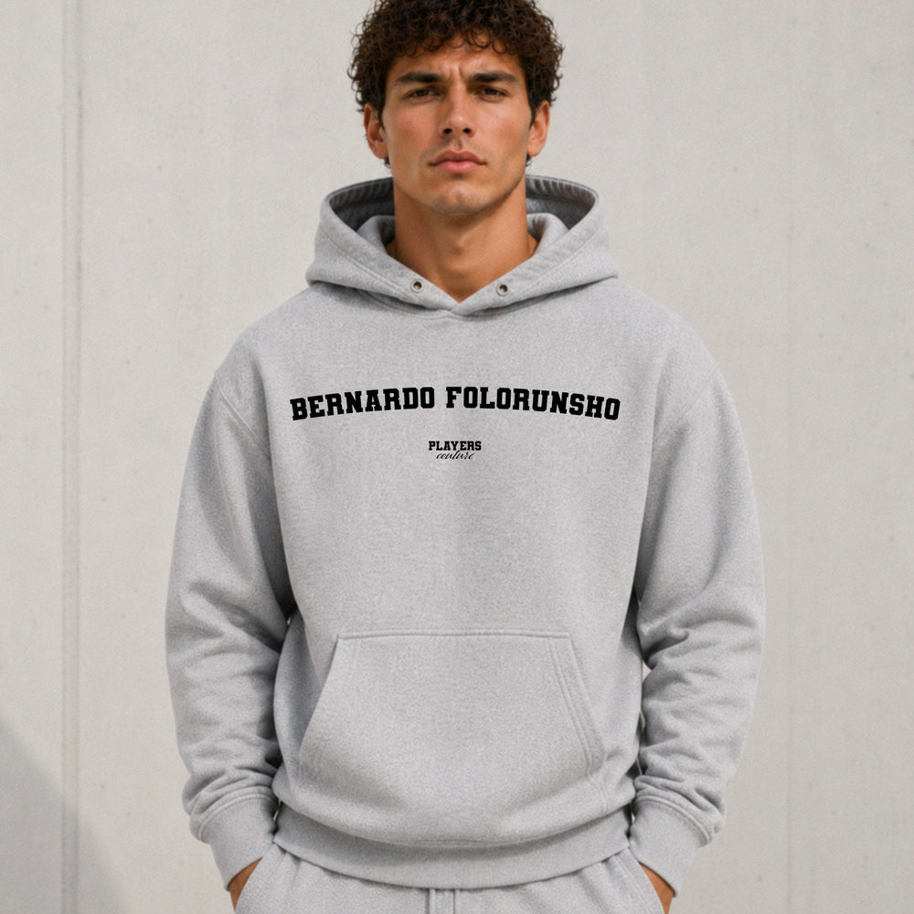 bernardo-folorunsho name-print hoodie - grey