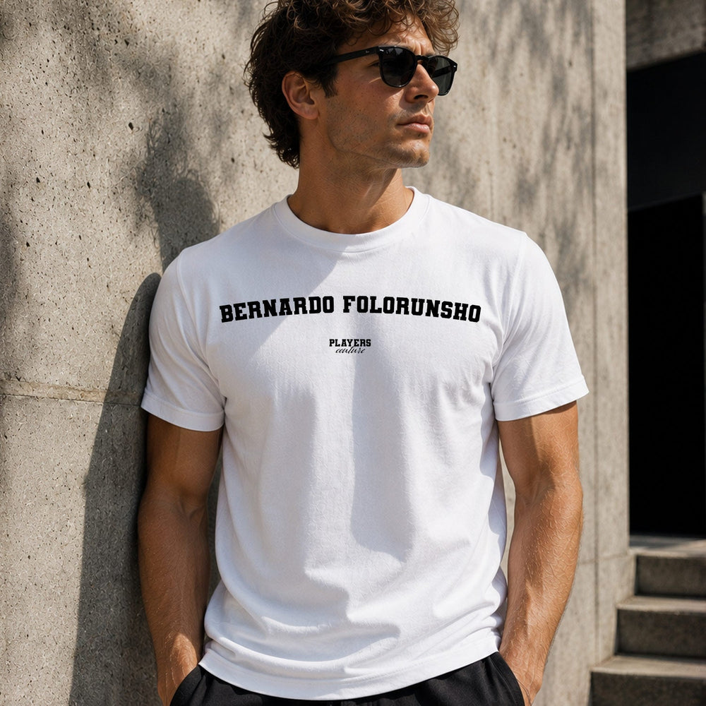 Bernardo Folorunsho Men's T-Shirt — lifestyle photo, White t-shirt