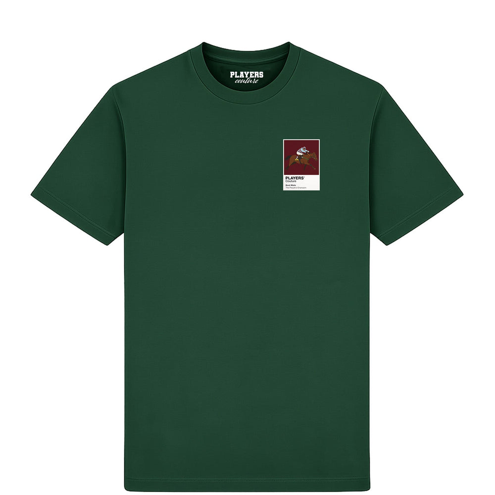 Best Mate horse racing T-shirt – mens forest green tshirt view