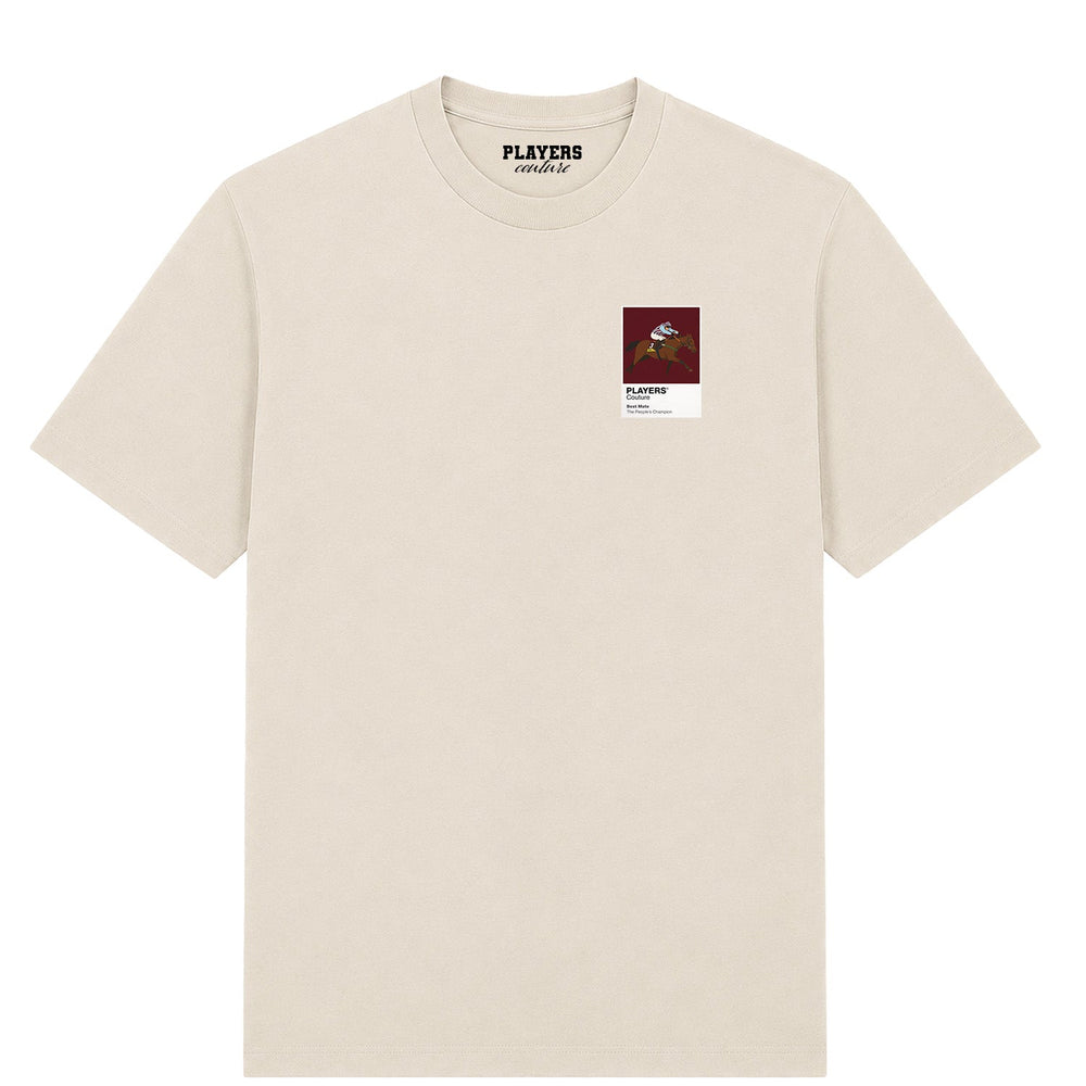 Best Mate horse racing T-shirt – mens stone tshirt view