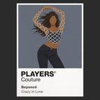 Beyoncé Beyoncé's disciplined performance silhouette and fashion-led album eras Icon Frame artwork in black