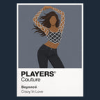 Beyoncé Beyoncé's disciplined performance silhouette and fashion-led album eras Icon Frame artwork in navy