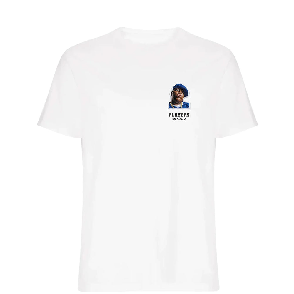 Biggie Smalls Blue t-shirt – black men's t-shirt featuring the Biggie Smalls Blue Players Couture logo