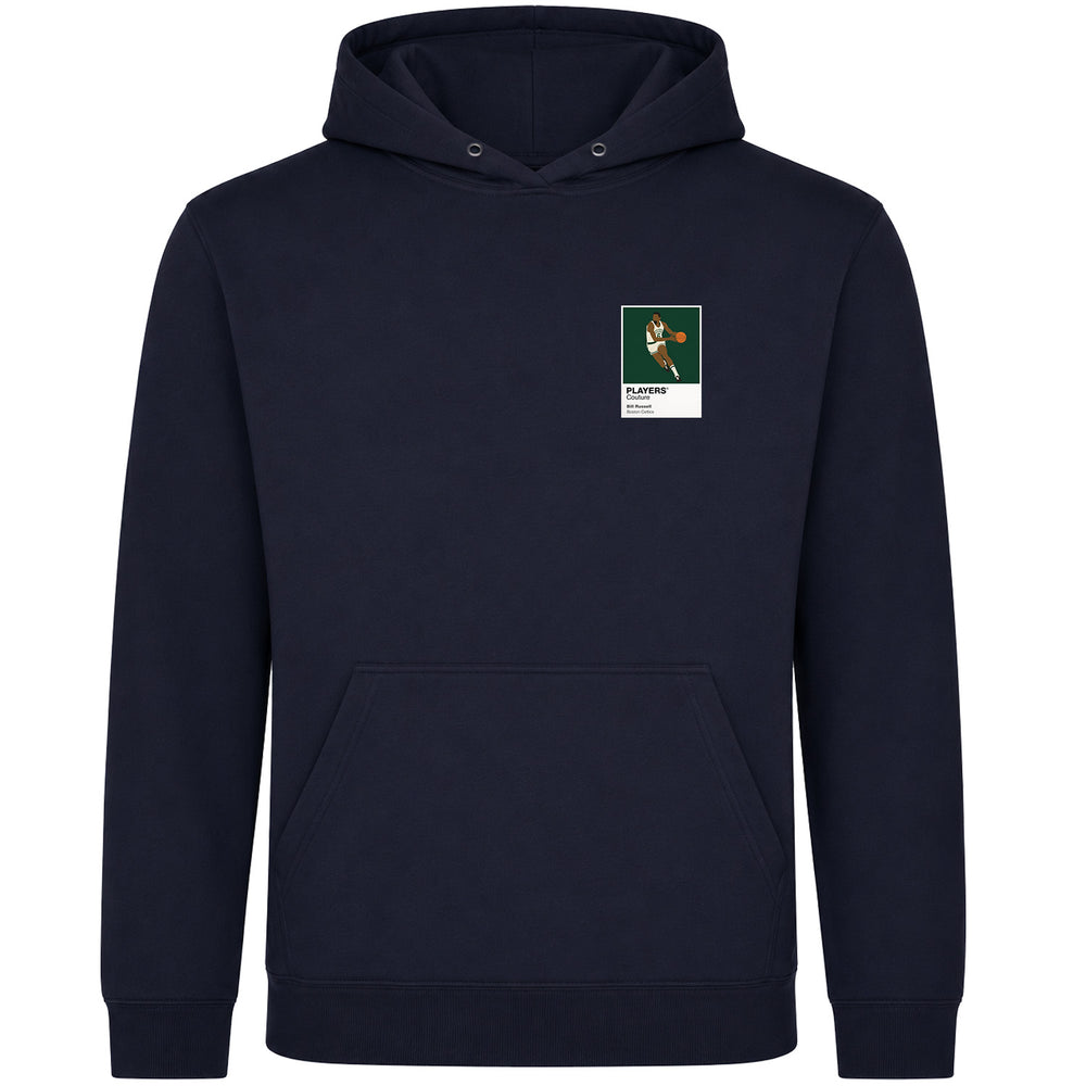 Bill Russell Celtics Basketball Icon Frame Men's Hoodie - Navy