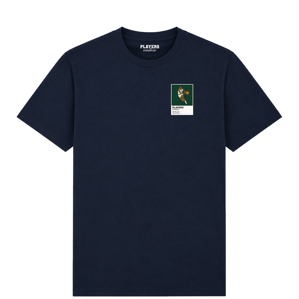 Bill Russell Celtics Basketball Icon Frame Men's T-Shirt - Navy