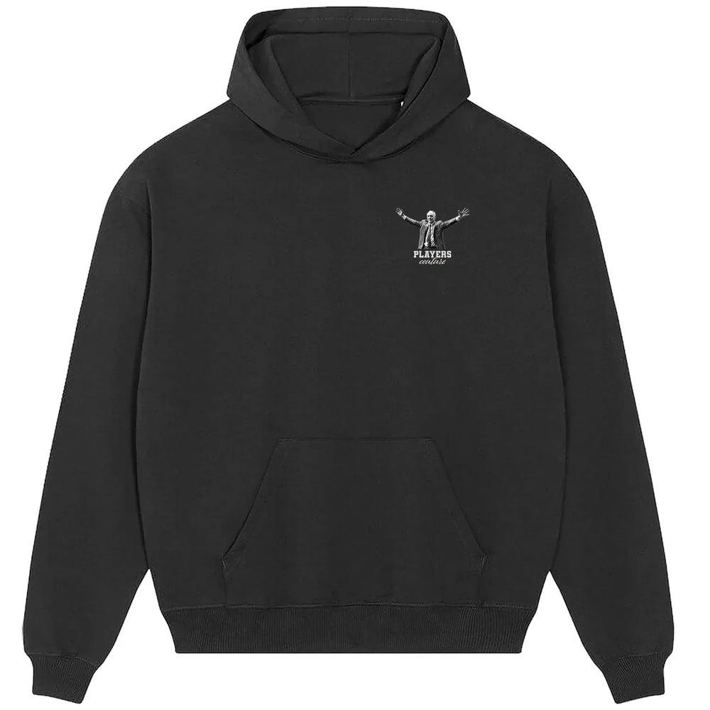 Bill Shankly Embrace hoodie – black men's hoodie featuring the Bill Shankly Embrace Players Couture logo