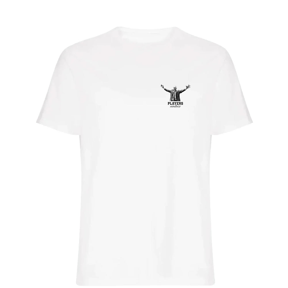 Bill Shankly Embrace t-shirt – white men's t-shirt featuring the Bill Shankly Embrace Players Couture logo
