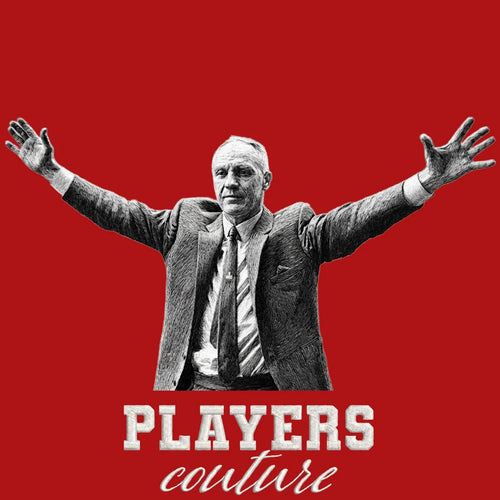Bill Shankly Embrace Badge Men's Hoodie – close-up detail shot of the Bill Shankly Players Couture logo design