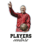Bill Shankly Tracksuit Badge Men's Hoodie – close-up detail shot of the Bill Shankly Tracksuit Players Couture logo design