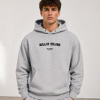 billie-eilish name-print hoodie - grey