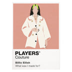 Billie Eilish Billie Eilish's oversized silhouette, hair colour and understated stage control Icon Frame artwork on white