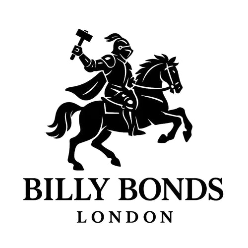 Billy Bonds Logo Men's T-Shirt – white close-up detail shot of the Billy Bonds Players Couture logo design