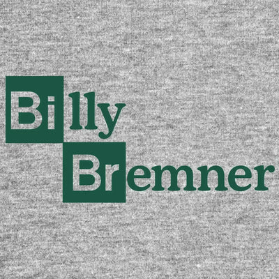 Billy Bremner Logo Men's Hoodie – grey close-up detail shot of the Billy Bremner Players Couture logo design