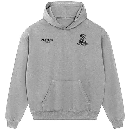Billy McNeill hoodie – grey men's hoodie featuring the Billy McNeill Players Couture logo