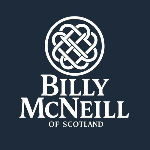 Billy McNeill Logo Men's Hoodie – navy close-up detail shot of the Billy McNeill Players Couture logo design