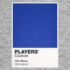 Birmingham City Classic Football Shirt Colours Frame Men's T-Shirt – grey close-up detail shot of the Birmingham City