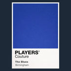 Birmingham City Classic Football Shirt Colours Frame Men's T-Shirt – navy close-up detail shot of the Birmingham City