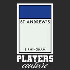 Birmingham City Monopoly Card t-shirt – black men's t-shirt with white Birmingham City Monopoly Card letters and Players