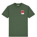 Black Caviar horse racing T-shirt – mens earthy green tshirt view