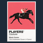 Black Caviar horse racing hoodie – navy view