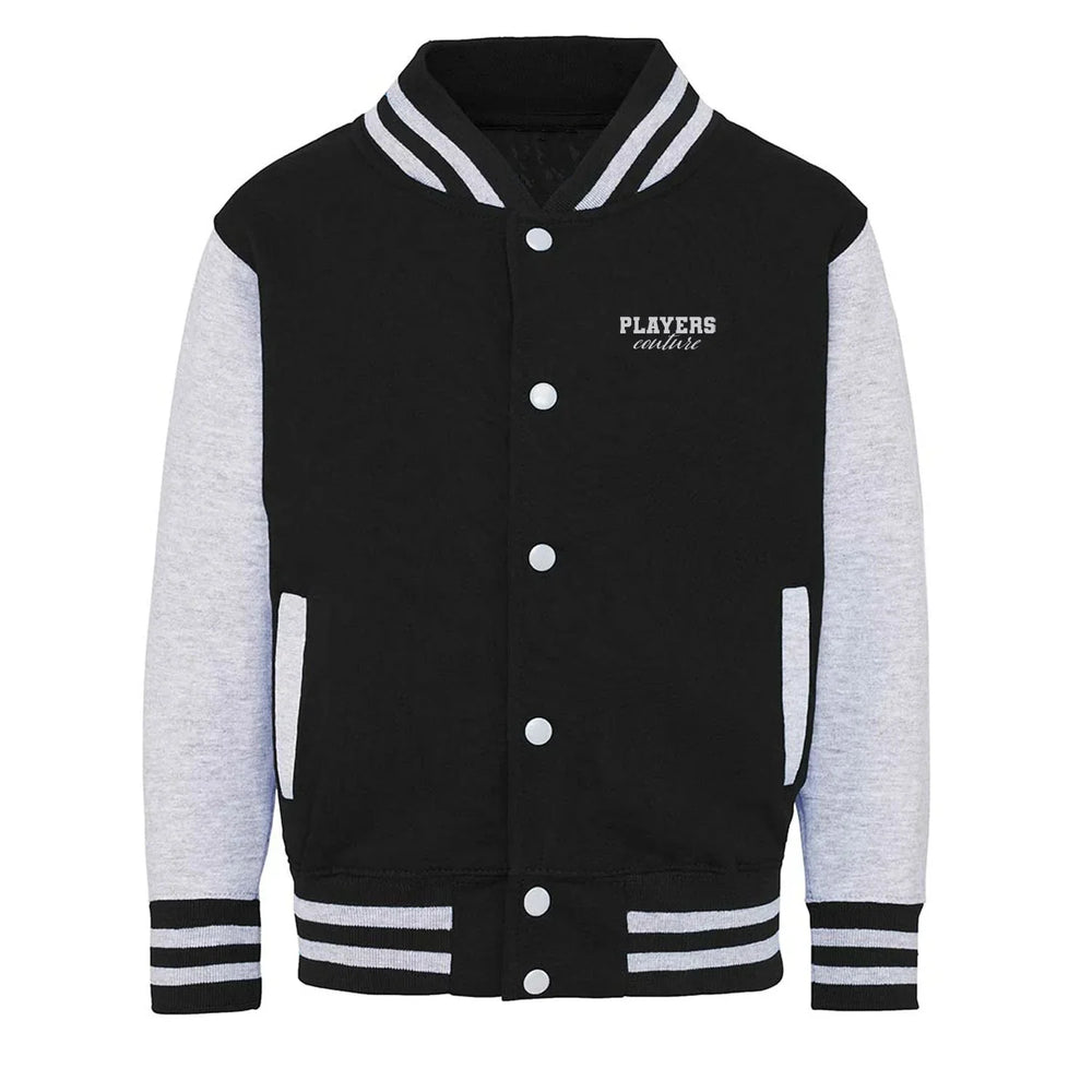 Essentials Collection hoodie – black kids' hoodie with white Essentials Collection letters and Players Couture logo on the