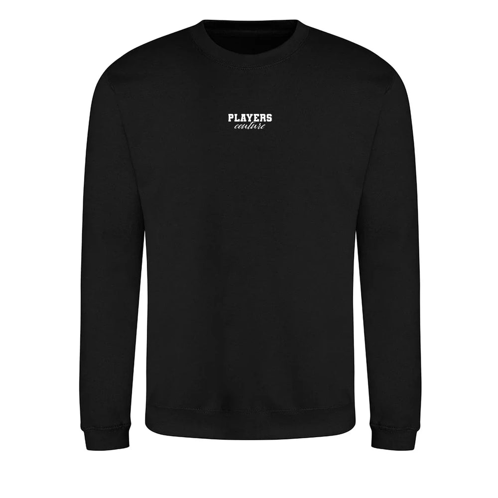 Essentials Collection hoodie – black kids' hoodie with white Essentials Collection letters and Players Couture logo on the