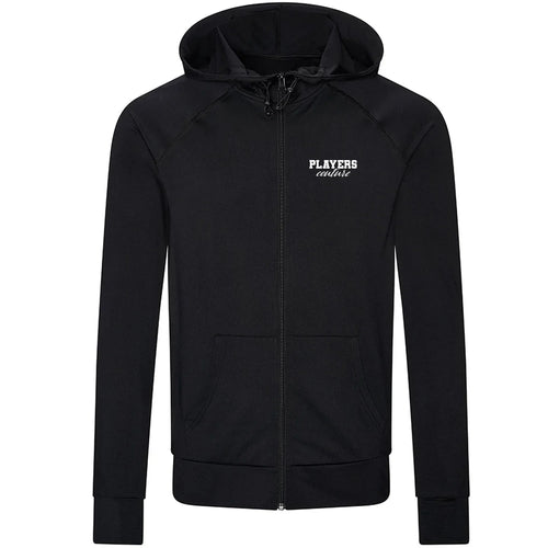 Essentials Collection hoodie – black men's hoodie with white Essentials Collection letters and Players Couture logo on the