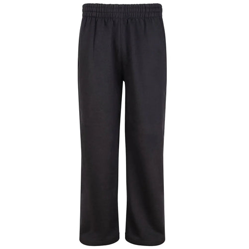 Essentials Collection Men's Premium Heavyweight Black Joggers Back Logo – black close-up detail shot of the Essentials