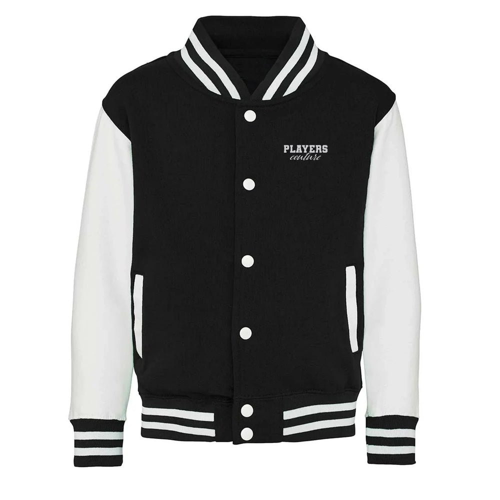 Essentials Collection hoodie – black kids' hoodie with white Essentials Collection letters and Players Couture logo on the