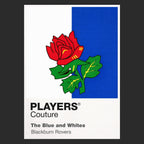 Blackburn Rovers Classic Football Shirt Colours Frame Men's T-Shirt – black close-up detail shot of the Blackburn Rovers
