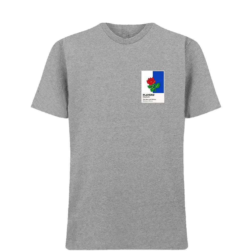 Blackburn Rovers t-shirt – grey men's t-shirt featuring the Blackburn Rovers Players Couture logo