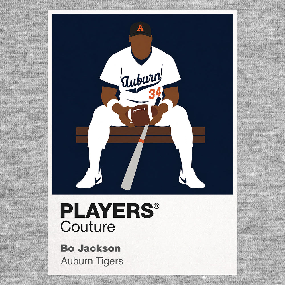 Bo Jackson Auburn Tigers College-Baseball-T-Shirt für Herren mit Baseball-Ikone-Motiv