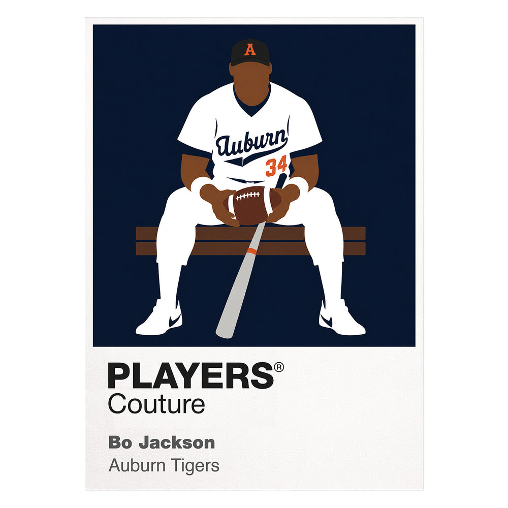 Bo Jackson Auburn Tigers College-Baseball-T-Shirt für Herren mit Baseball-Ikone-Motiv