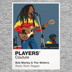 Bob Marley & The Wailers the collective stage presence and roots-reggae identity of Bob Marley and the Wailers Icon Frame artwork in grey
