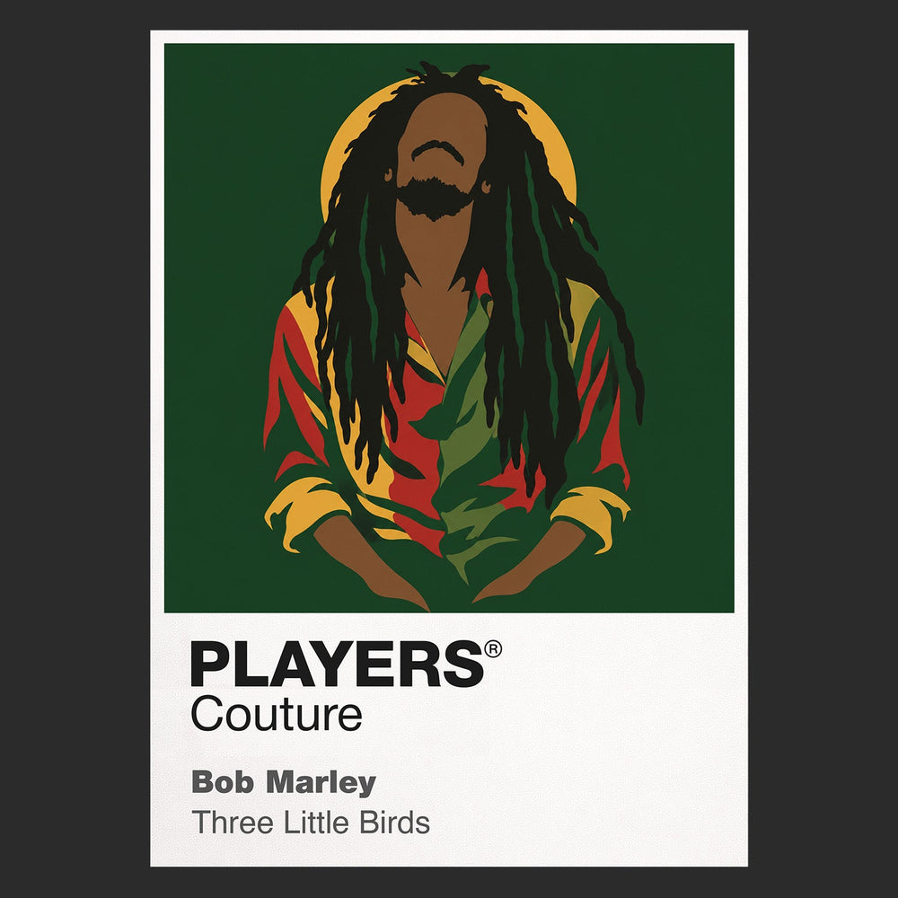 Bob Marley Bob Marley's locks, guitar and enduring Jamaican stage silhouette Icon Frame artwork in black