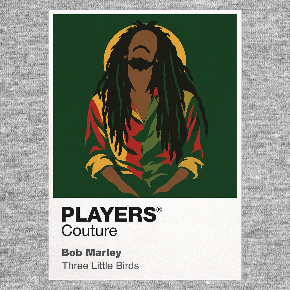 Bob Marley Bob Marley's locks, guitar and enduring Jamaican stage silhouette Icon Frame artwork in grey