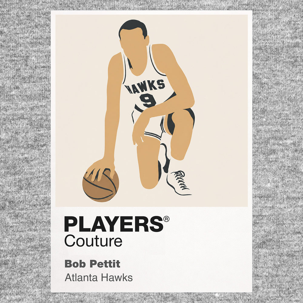 Bob Pettit Hawks Basketball Icon Frame Men's Hoodie