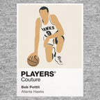 Bob Pettit Hawks Basketball Icon Frame Men's Hoodie