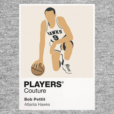 Bob Pettit Hawks Basketball Icon Frame Men's Hoodie