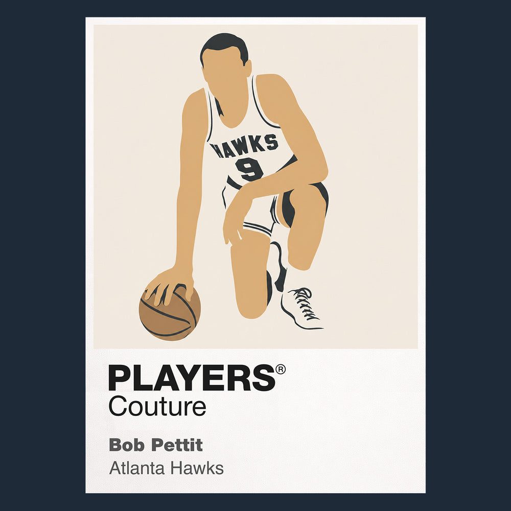 Bob Pettit Hawks Basketball Icon Frame Men's Hoodie