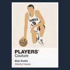 Bob Pettit Hawks Basketball Icon Frame Men's Hoodie