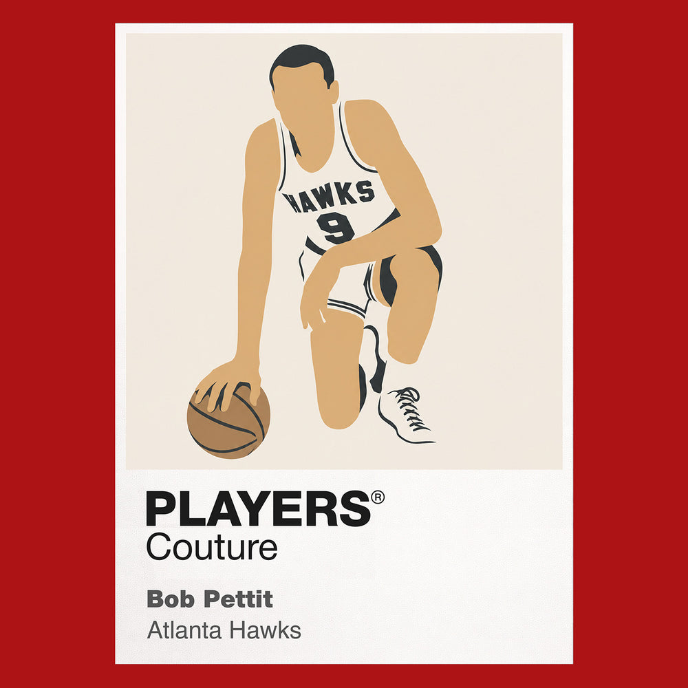 Bob Pettit Hawks Basketball Icon Frame Men's Hoodie