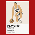 Bob Pettit Hawks Basketball Icon Frame Men's Hoodie