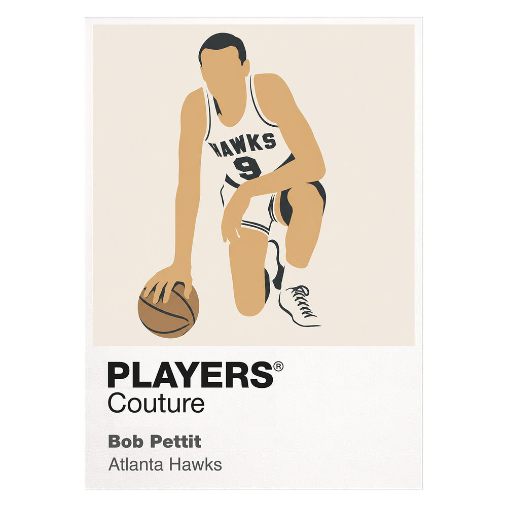 Bob Pettit Hawks Basketball Icon Frame Men's Hoodie