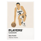 Bob Pettit Hawks Basketball Icon Frame Men's Hoodie