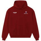 Bobby Charlton hoodie – red men's hoodie featuring the Bobby Charlton Players Couture logo