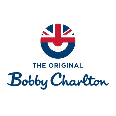Bobby Charlton Logo Men's T-Shirt – white close-up detail shot of the Bobby Charlton Players Couture logo design